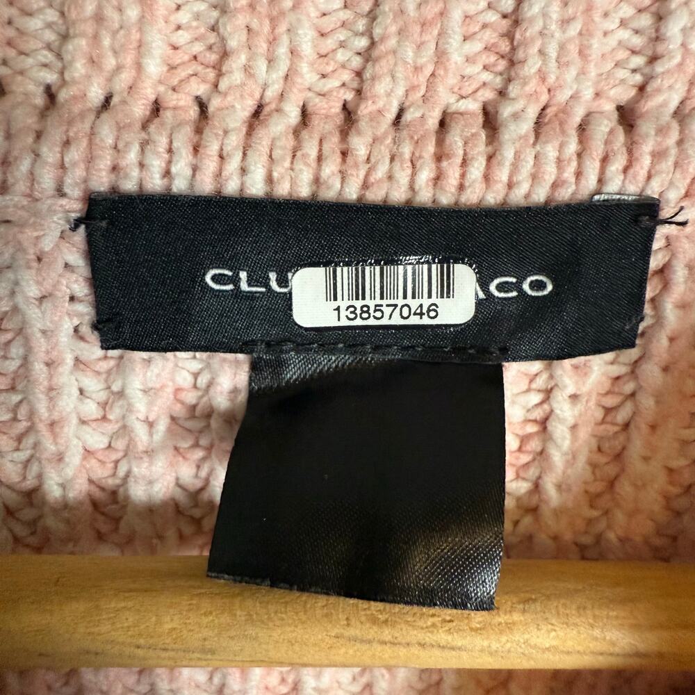 Club Monaco Pink Ribbed Knit Boxy Mock Neck Long Sleeve Pullover Sweater - Picture 16 of 16